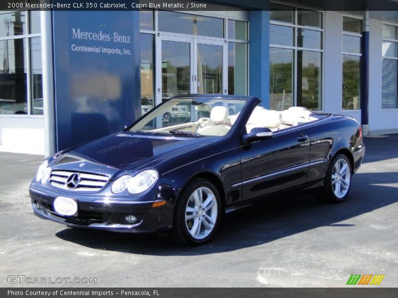 Capri Blue Metallic / Stone 2008 Mercedes-Benz CLK 350 Cabriolet