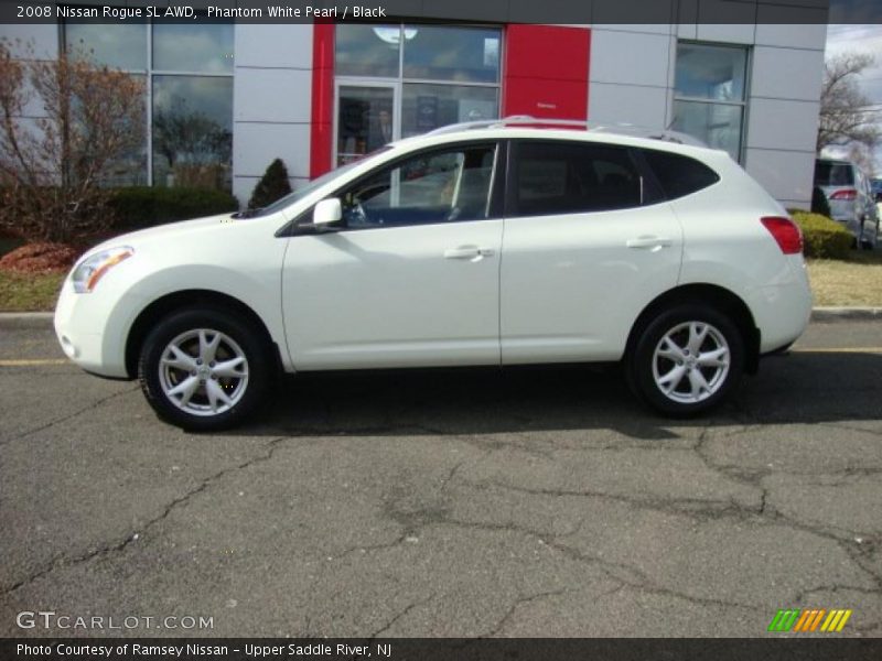 Phantom White Pearl / Black 2008 Nissan Rogue SL AWD