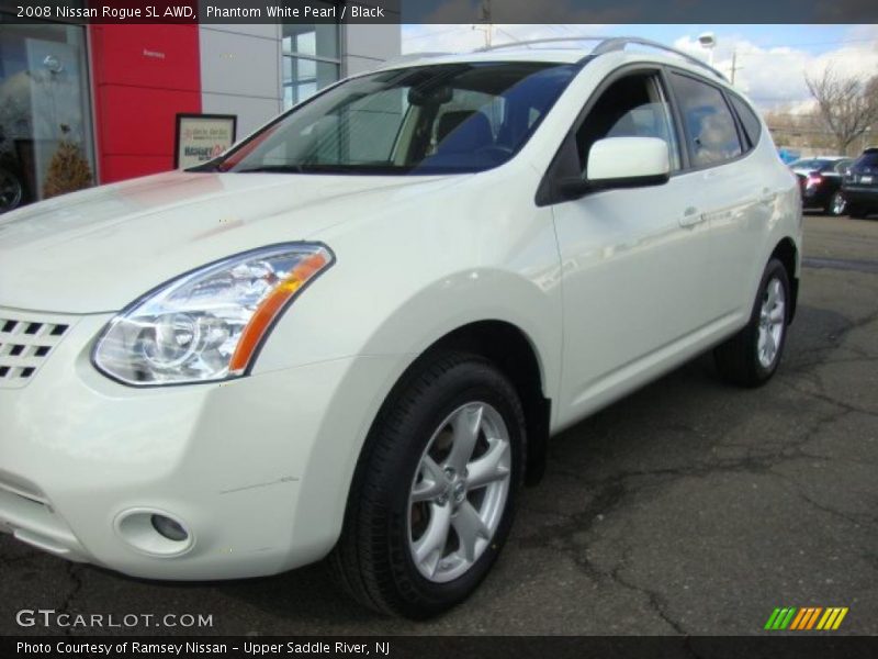 Phantom White Pearl / Black 2008 Nissan Rogue SL AWD