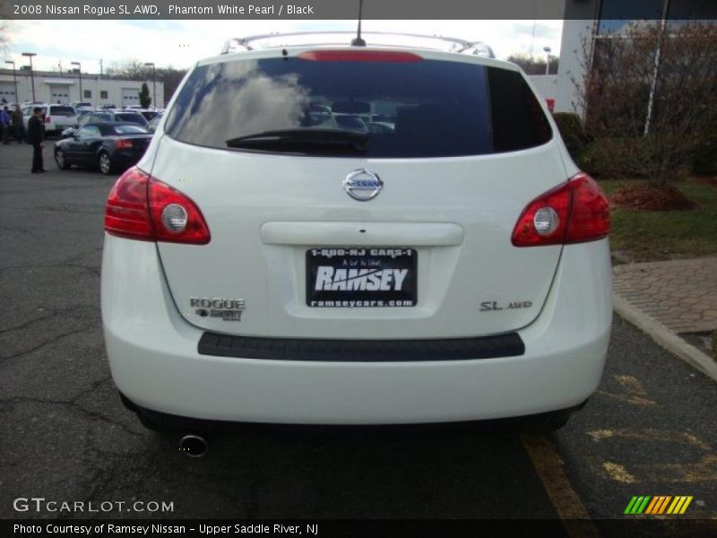 Phantom White Pearl / Black 2008 Nissan Rogue SL AWD