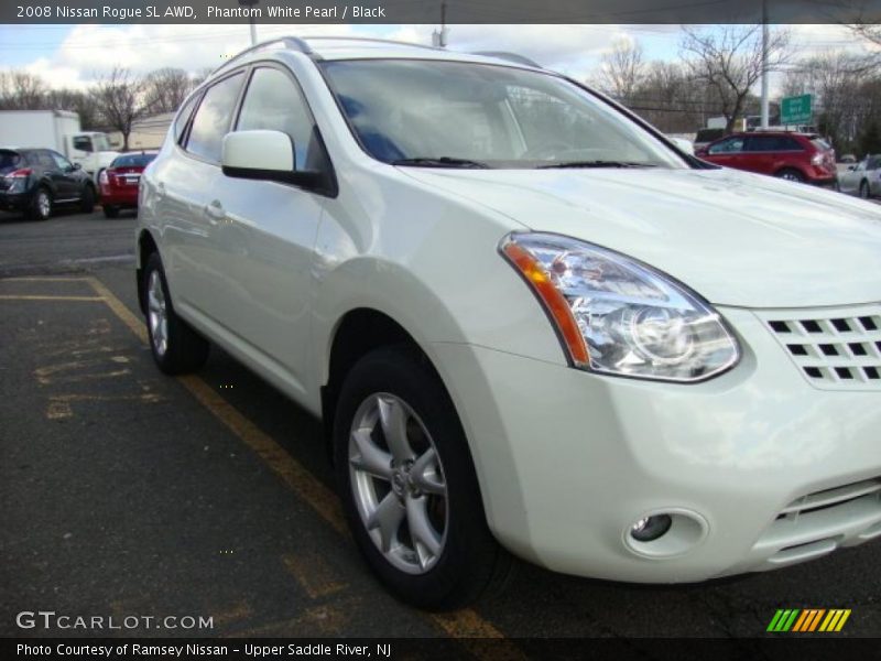 Phantom White Pearl / Black 2008 Nissan Rogue SL AWD