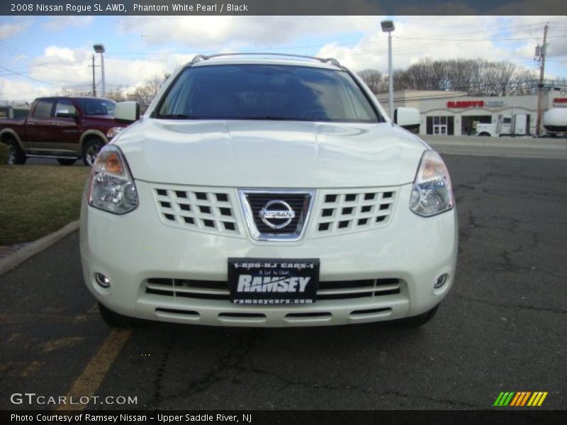 Phantom White Pearl / Black 2008 Nissan Rogue SL AWD
