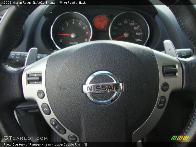 Phantom White Pearl / Black 2008 Nissan Rogue SL AWD