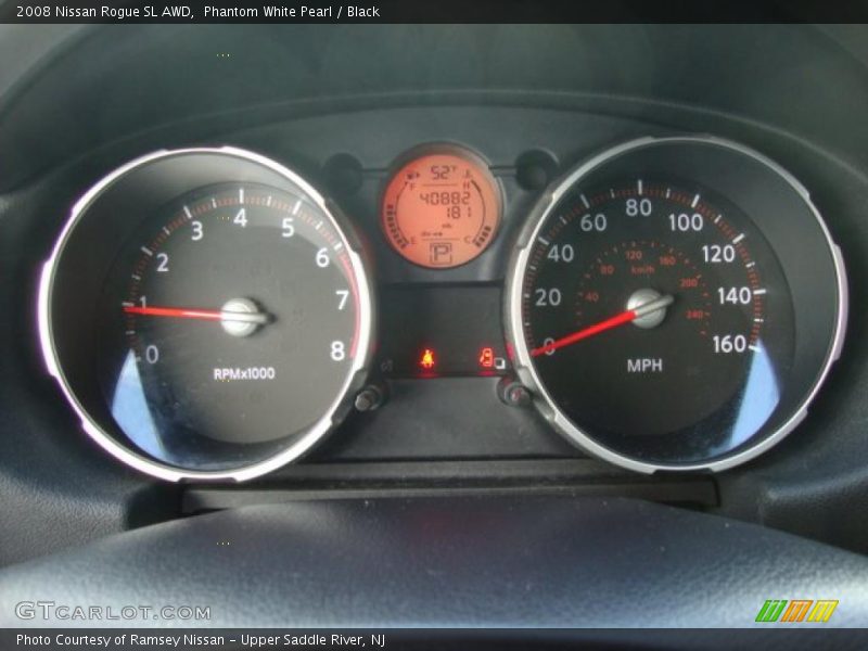 Phantom White Pearl / Black 2008 Nissan Rogue SL AWD