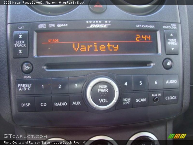 Phantom White Pearl / Black 2008 Nissan Rogue SL AWD