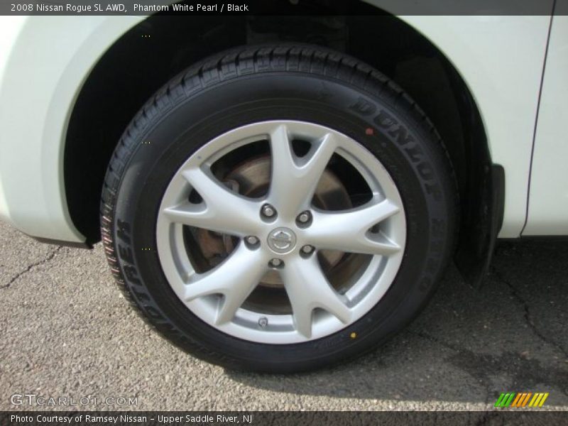 Phantom White Pearl / Black 2008 Nissan Rogue SL AWD