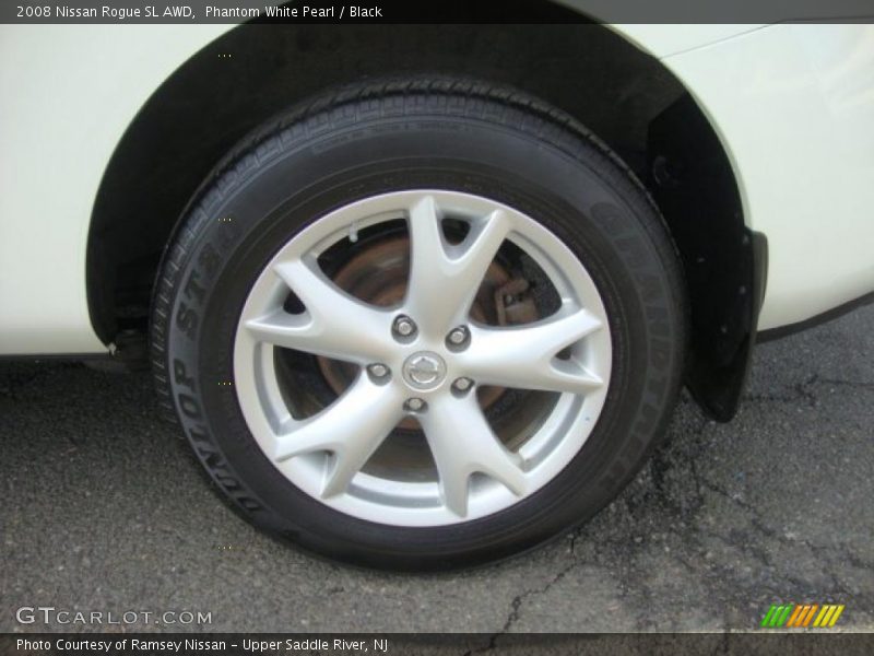 Phantom White Pearl / Black 2008 Nissan Rogue SL AWD