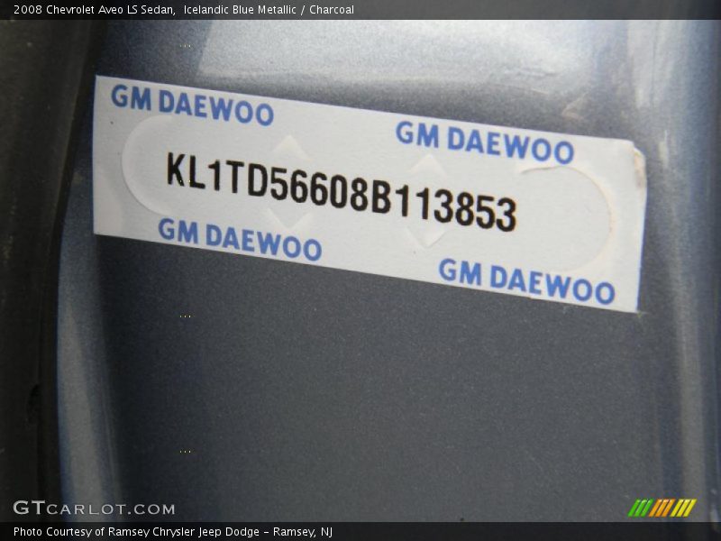 Icelandic Blue Metallic / Charcoal 2008 Chevrolet Aveo LS Sedan