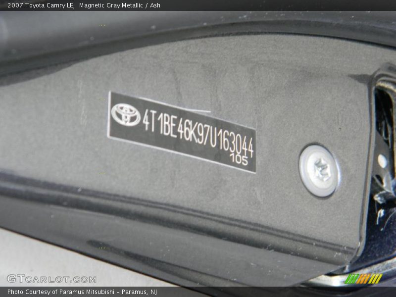 Magnetic Gray Metallic / Ash 2007 Toyota Camry LE