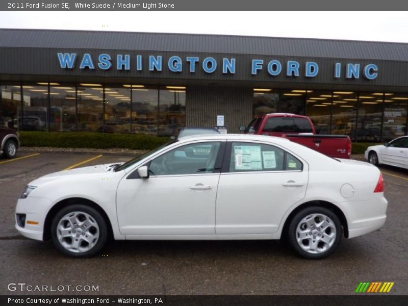 White Suede / Medium Light Stone 2011 Ford Fusion SE