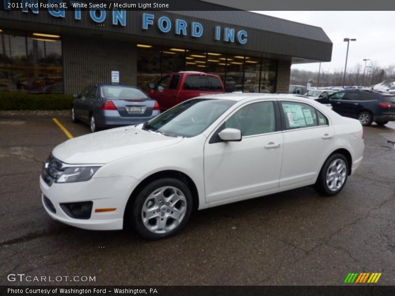White Suede / Medium Light Stone 2011 Ford Fusion SE