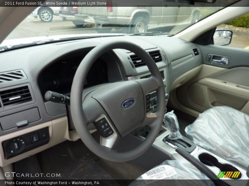 White Suede / Medium Light Stone 2011 Ford Fusion SE