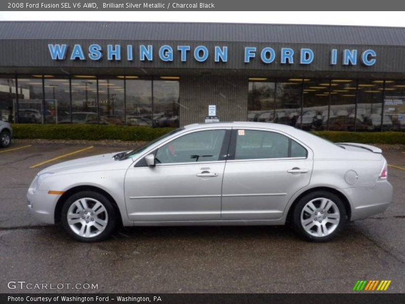 Brilliant Silver Metallic / Charcoal Black 2008 Ford Fusion SEL V6 AWD