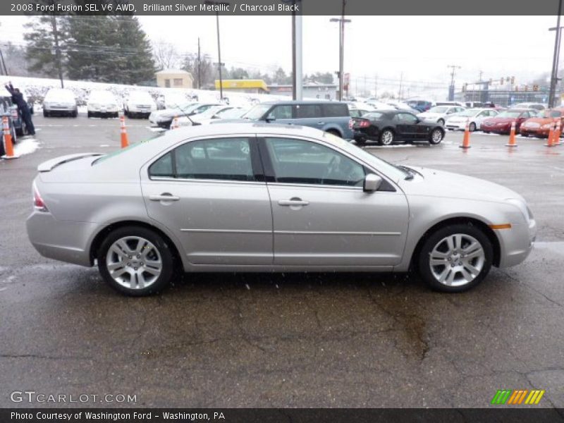 Brilliant Silver Metallic / Charcoal Black 2008 Ford Fusion SEL V6 AWD