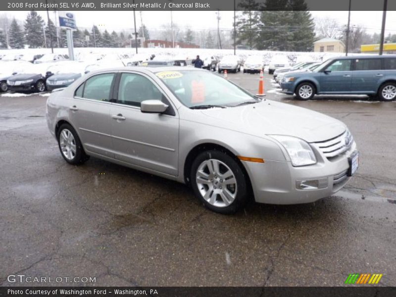 Brilliant Silver Metallic / Charcoal Black 2008 Ford Fusion SEL V6 AWD