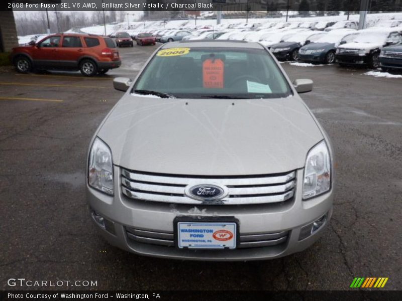 Brilliant Silver Metallic / Charcoal Black 2008 Ford Fusion SEL V6 AWD