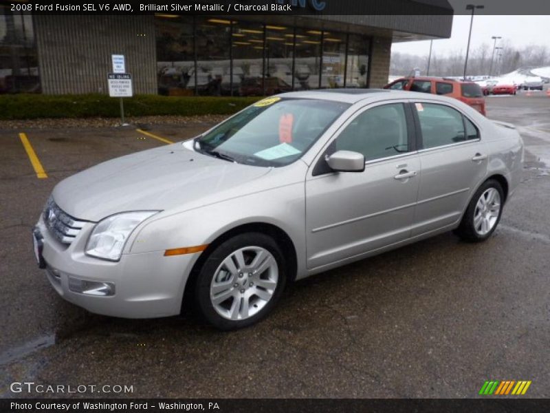 Brilliant Silver Metallic / Charcoal Black 2008 Ford Fusion SEL V6 AWD