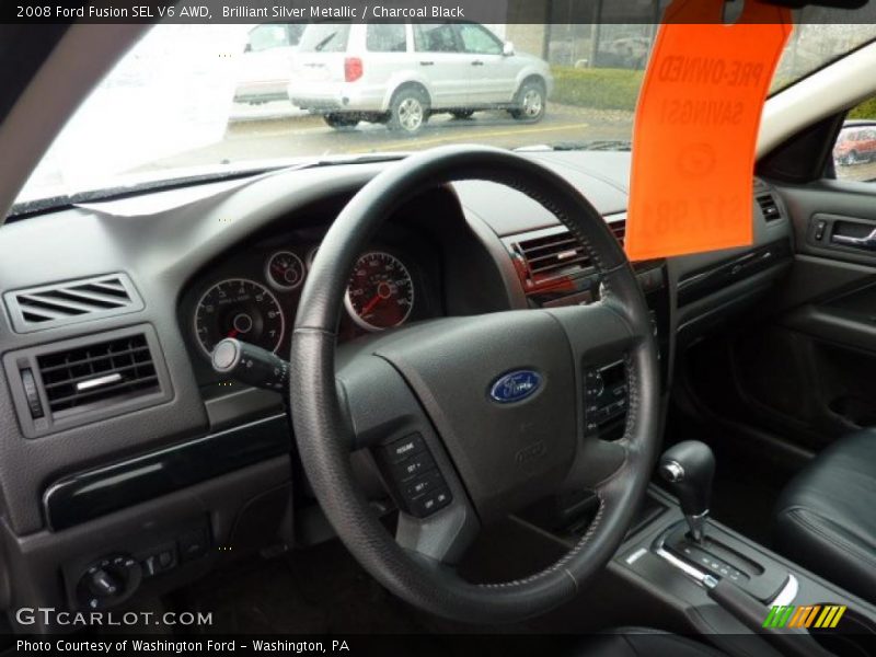 Brilliant Silver Metallic / Charcoal Black 2008 Ford Fusion SEL V6 AWD