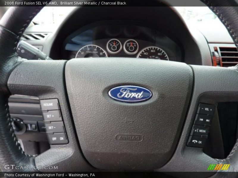 Brilliant Silver Metallic / Charcoal Black 2008 Ford Fusion SEL V6 AWD