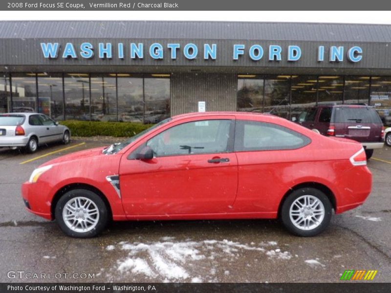 Vermillion Red / Charcoal Black 2008 Ford Focus SE Coupe