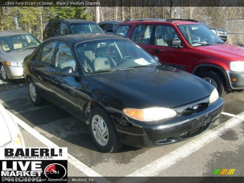 Black / Medium Graphite 1999 Ford Escort LX Sedan