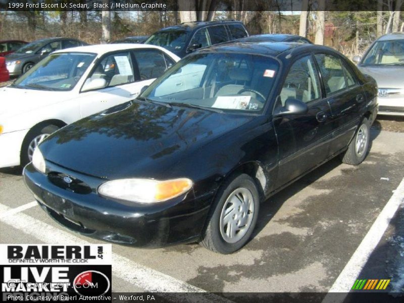 Black / Medium Graphite 1999 Ford Escort LX Sedan