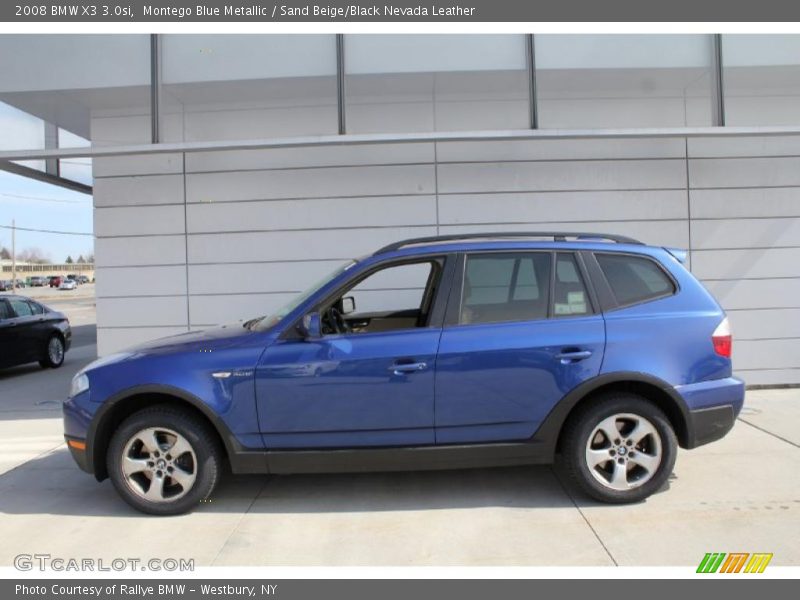 Montego Blue Metallic / Sand Beige/Black Nevada Leather 2008 BMW X3 3.0si