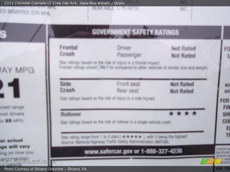 Aqua Blue Metallic / Ebony 2011 Chevrolet Colorado LT Crew Cab 4x4
