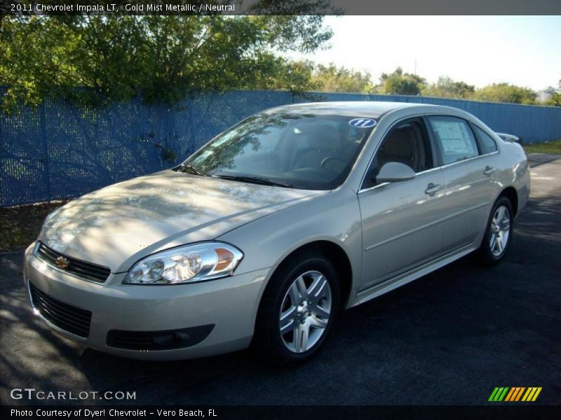 Gold Mist Metallic / Neutral 2011 Chevrolet Impala LT