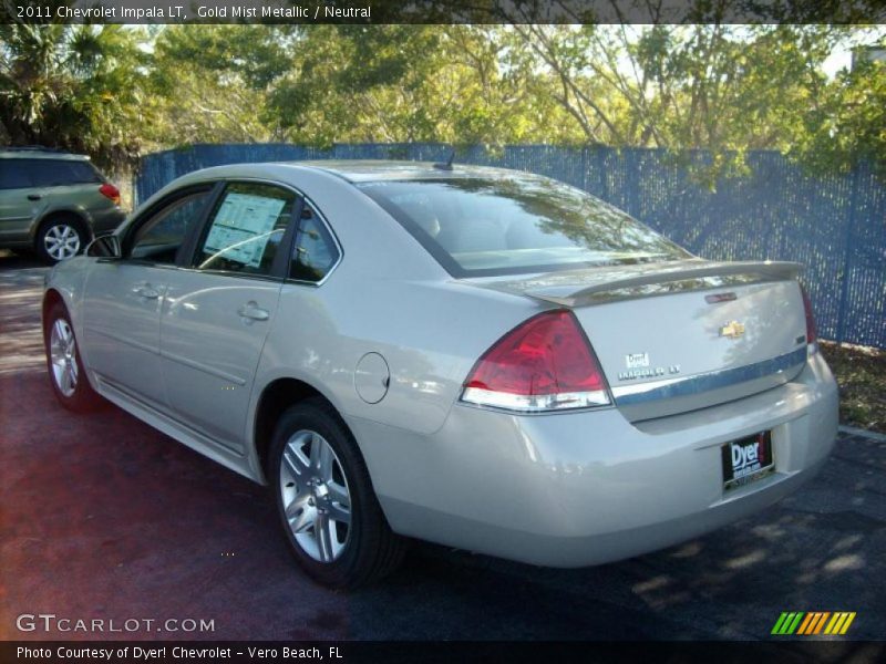 Gold Mist Metallic / Neutral 2011 Chevrolet Impala LT
