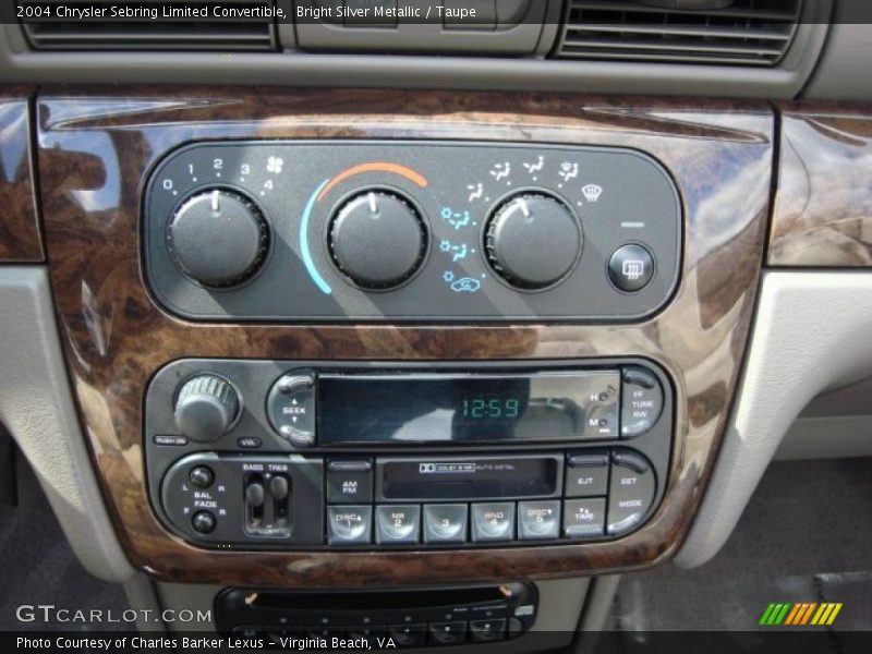 Controls of 2004 Sebring Limited Convertible