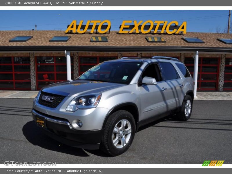 Liquid Silver Metallic / Ebony 2008 GMC Acadia SLT AWD