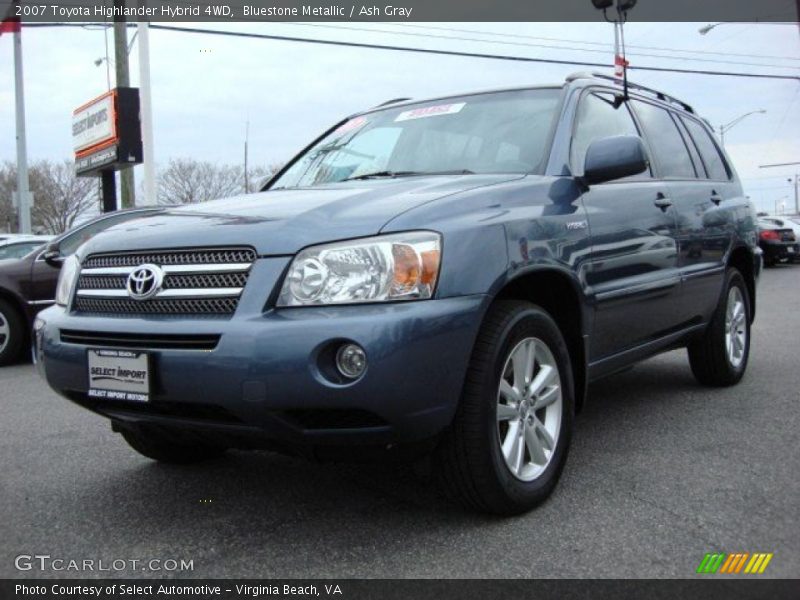 Bluestone Metallic / Ash Gray 2007 Toyota Highlander Hybrid 4WD