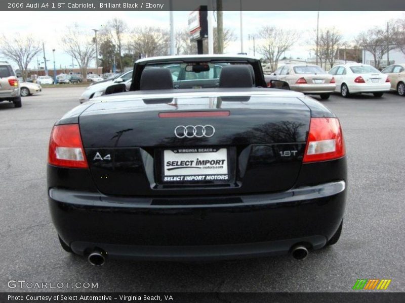 Brilliant Black / Ebony 2006 Audi A4 1.8T Cabriolet