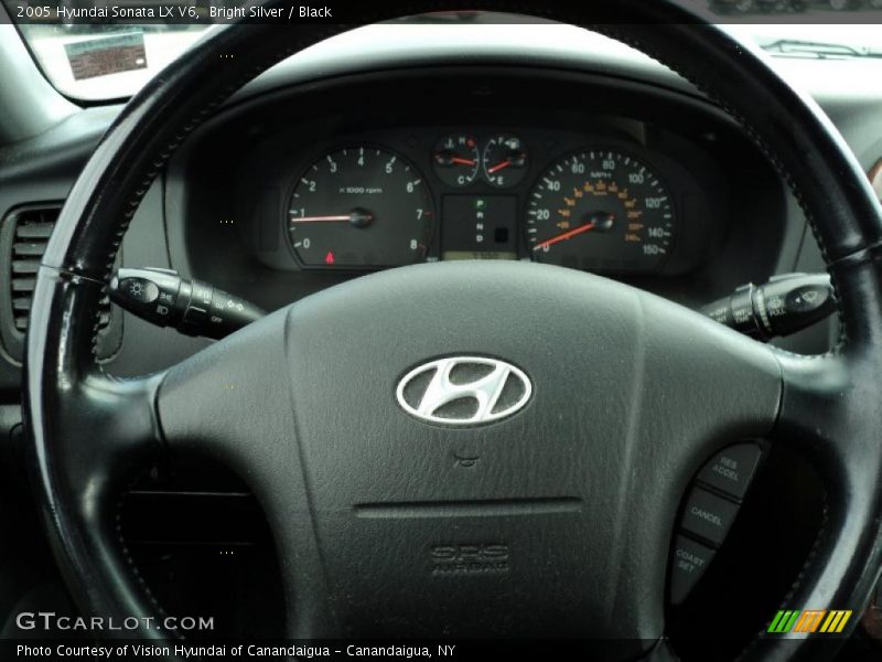 Bright Silver / Black 2005 Hyundai Sonata LX V6