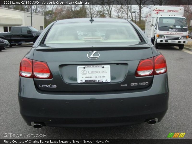 Verdegris Green Mica / Cashmere 2008 Lexus GS 350 AWD