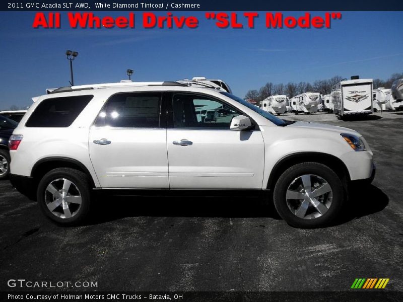 White Diamond Tintcoat / Cashmere 2011 GMC Acadia SLT AWD