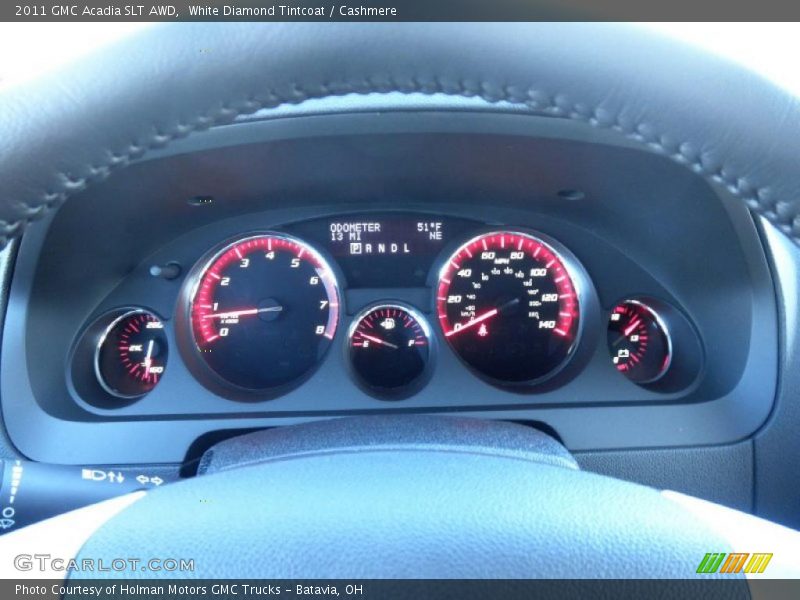 White Diamond Tintcoat / Cashmere 2011 GMC Acadia SLT AWD