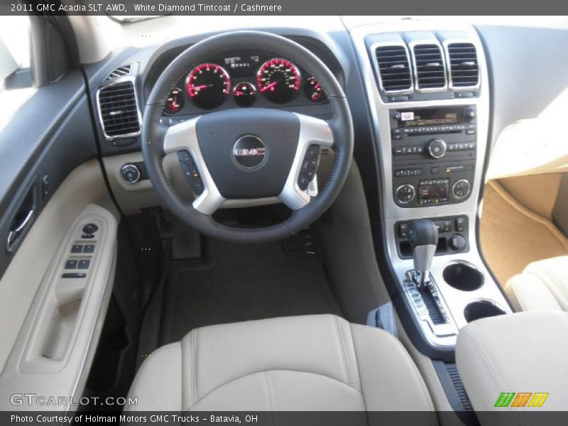 White Diamond Tintcoat / Cashmere 2011 GMC Acadia SLT AWD
