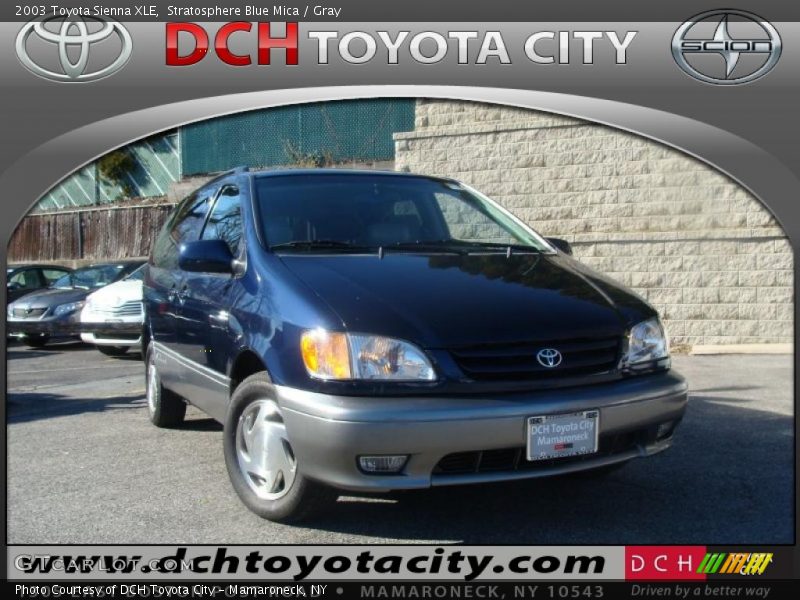Stratosphere Blue Mica / Gray 2003 Toyota Sienna XLE