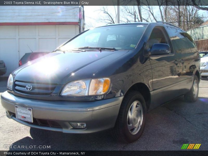 Stratosphere Blue Mica / Gray 2003 Toyota Sienna XLE