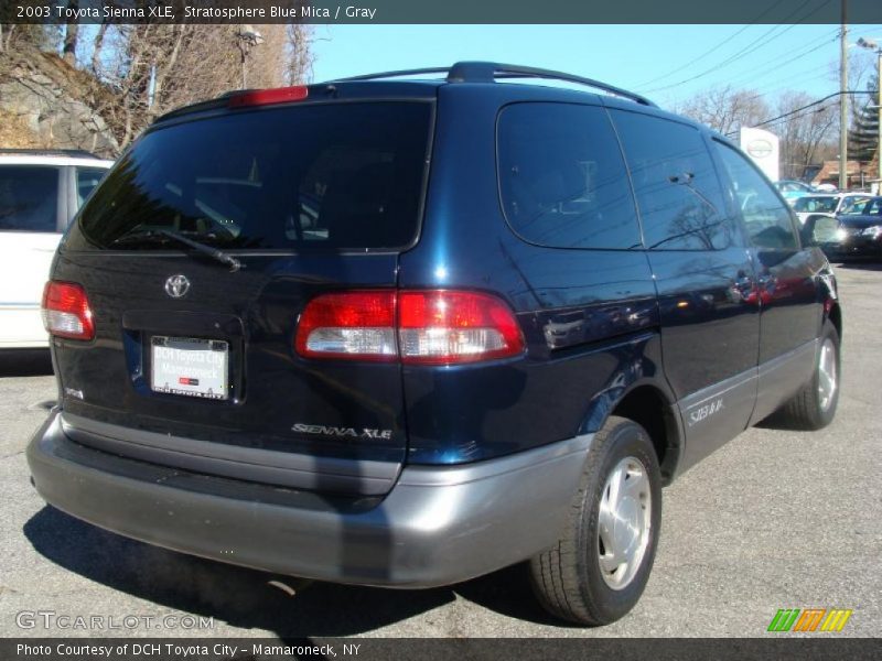 Stratosphere Blue Mica / Gray 2003 Toyota Sienna XLE