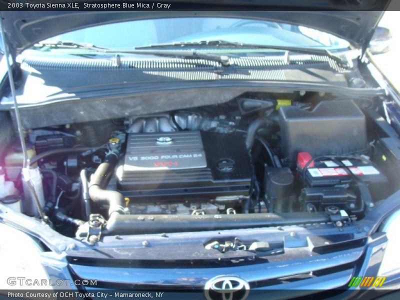 Stratosphere Blue Mica / Gray 2003 Toyota Sienna XLE