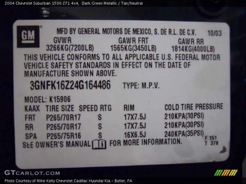 Dark Green Metallic / Tan/Neutral 2004 Chevrolet Suburban 1500 Z71 4x4