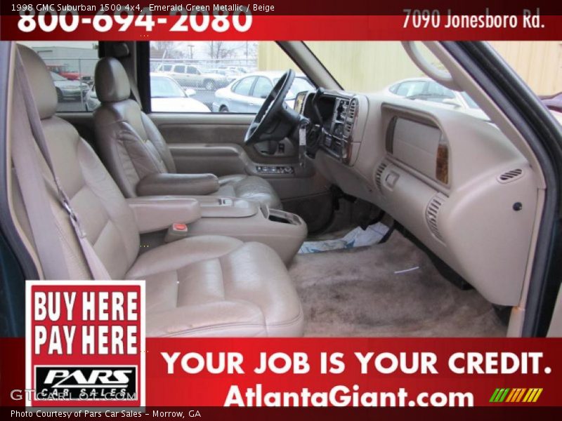 Emerald Green Metallic / Beige 1998 GMC Suburban 1500 4x4