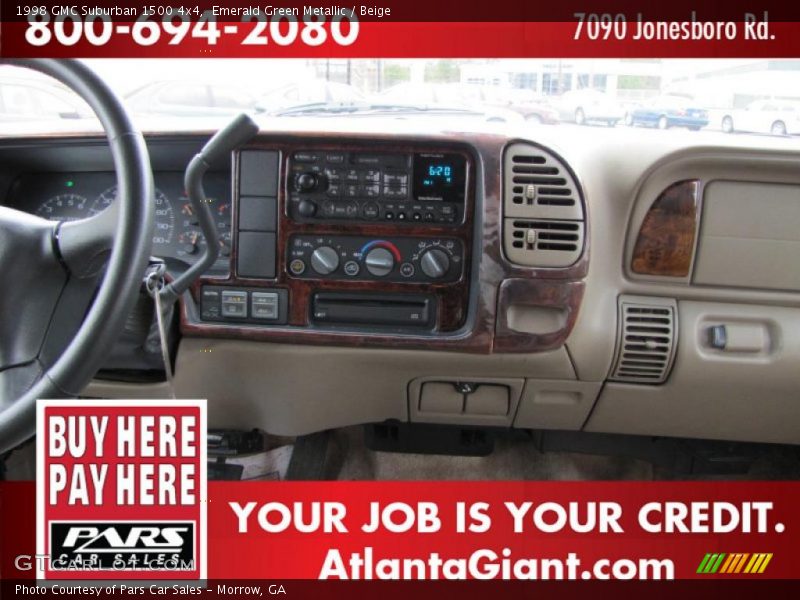 Emerald Green Metallic / Beige 1998 GMC Suburban 1500 4x4