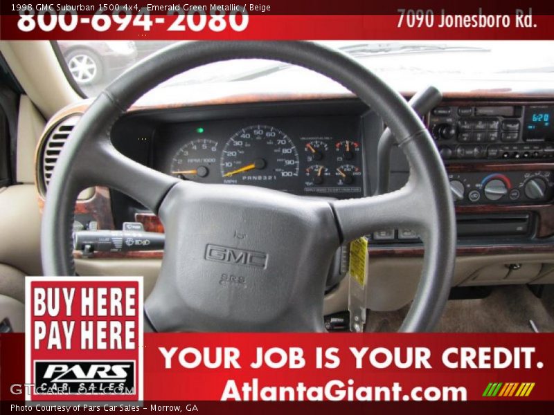Emerald Green Metallic / Beige 1998 GMC Suburban 1500 4x4