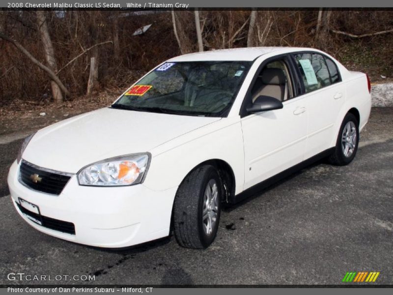 White / Titanium Gray 2008 Chevrolet Malibu Classic LS Sedan
