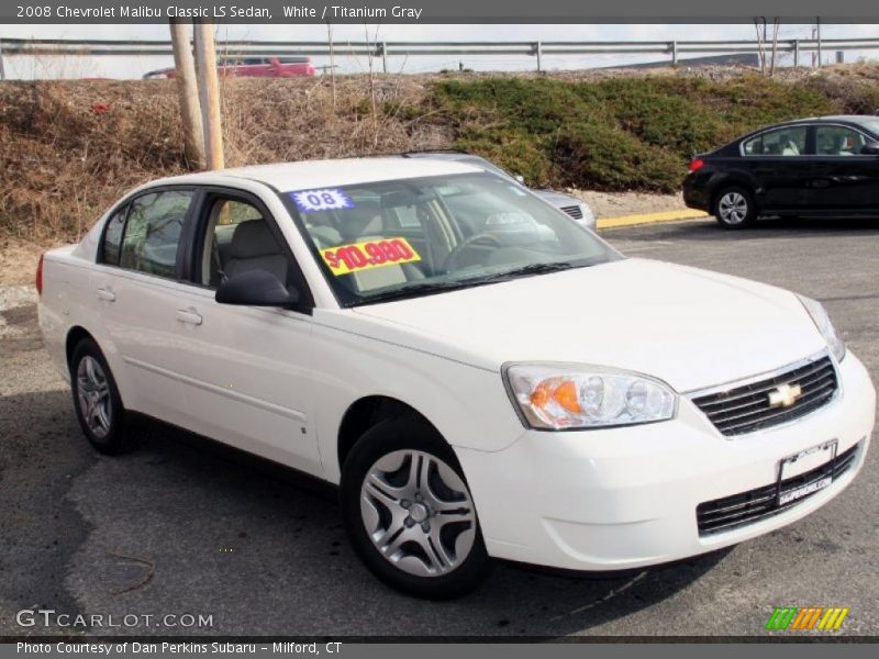 White / Titanium Gray 2008 Chevrolet Malibu Classic LS Sedan