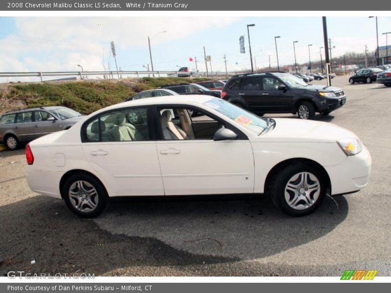 White / Titanium Gray 2008 Chevrolet Malibu Classic LS Sedan